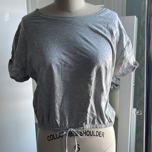 Streetwear Society Grey Crop T-shirt with Ties size L urban planet